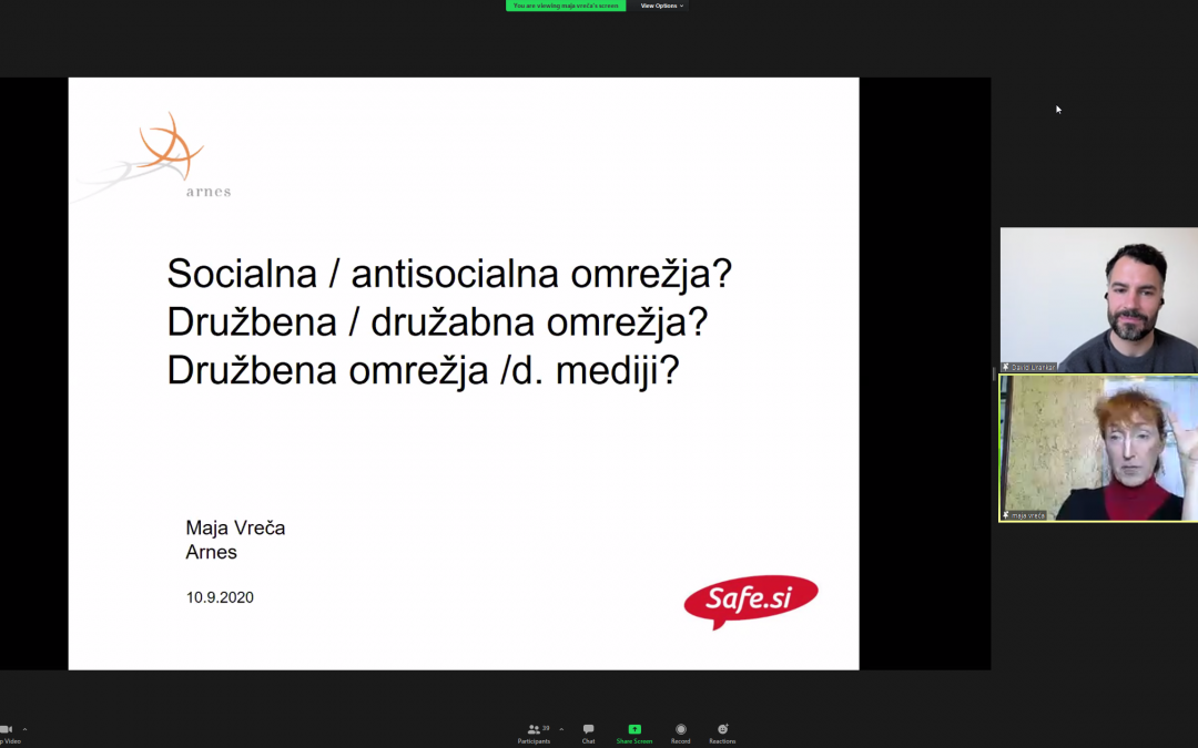 Strokovna predavanje »Družbena omrežja: Dobro ali slabo?«